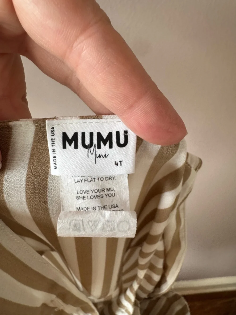 Show Me Your Mumu Mini Striped Ivory and Beige Jumpsuit Overalls Size 4T‎